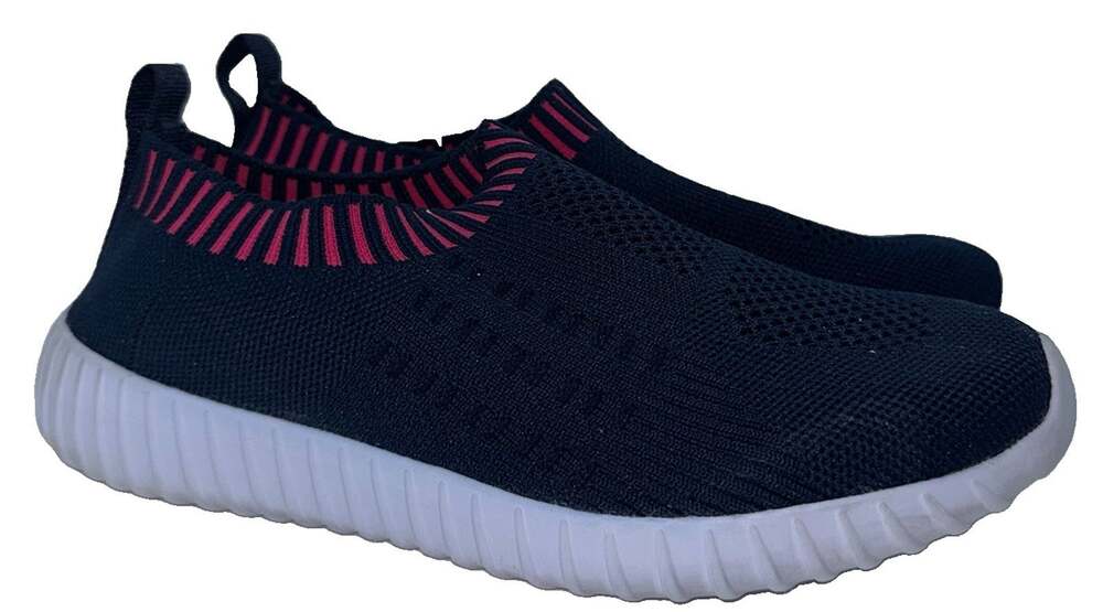 Unbranded Women’s Knit Slip-On Walking Shoes Navy Pink EU 37